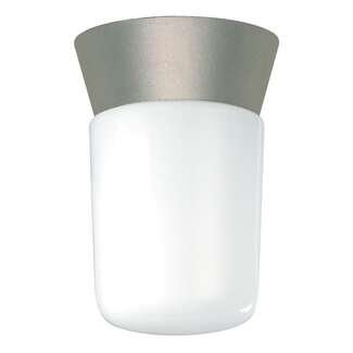 8" - 1 Light - 60W Max Satin Aluminum Finish White Glass Nuvo Lighting