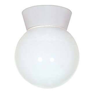 8" - 1 Light - 60W Max White Finish White Glass Nuvo Lighting