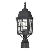 17" - 1 Light - 100W Max Textured Black Finish Clear Water Glass Nuvo Lighting