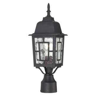 17" - 1 Light - 100W Max Textured Black Finish Clear Water Glass Nuvo Lighting