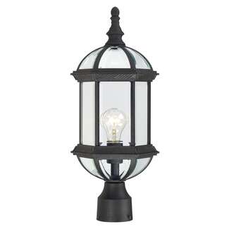 19" - 1 Light - 100W Max Textured Black Finish Clear Beveled Glass Nuvo Lighting