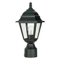 14" - 1 Light - 60W Max Textured Black Finish Clear Seeded Glass Nuvo Lighting
