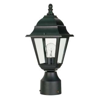 14" - 1 Light - 60W Max Textured Black Finish Clear Seeded Glass Nuvo Lighting