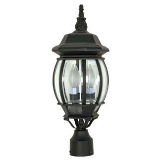 21" - 3 Light - 60W Max Textured Black Finish Clear Beveled Glass Nuvo Lighting