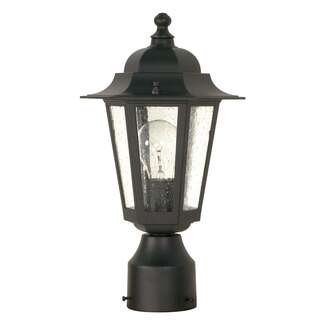 14" - 1 Light - 60W Max Textured Black Finish Clear Seeded Glass Nuvo Lighting