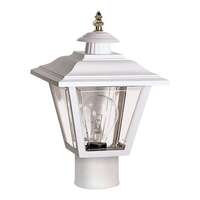 13" - 1 Light - 60W Max White Finish Brass Finial Acrylic Panels Satco Lighting