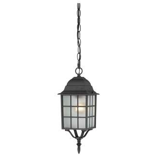 16" - 1 Light - 100W Max Textured Black Finish Frosted Glass Nuvo Lighting
