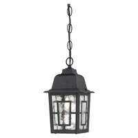 11" - 1 Light - 100W Max Textured Black Finish Clear Water Glass Nuvo Lighting