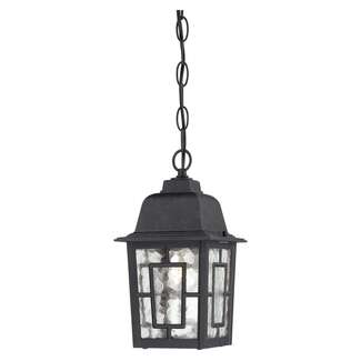 11" - 1 Light - 100W Max Textured Black Finish Clear Water Glass Nuvo Lighting