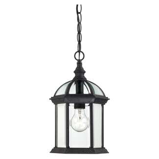14" - 1 Light - 100W Max Textured Black Finish Clear Beveled Glass Nuvo Lighting