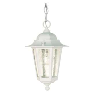 13" - 1 Light - 60W Max White Finish Clear Seeded Glass Nuvo Lighting