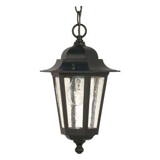 13" - 1 Light - 60W Max Textured Black Finish Clear Seeded Glass Nuvo Lighting
