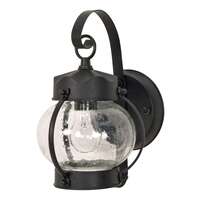11" - 1 Light - 60W Max Textured Black Finish Clear Seed Glass Nuvo Lighting