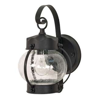 11" - 1 Light - 60W Max Textured Black Finish Clear Seed Glass Nuvo Lighting
