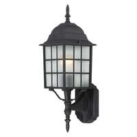 18" - 1 Light - 100W Max Textured Black Finish Frosted Glass Nuvo Lighting