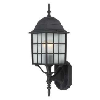 18" - 1 Light - 100W Max Textured Black Finish Frosted Glass Nuvo Lighting