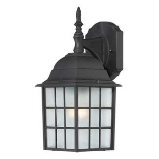 14" - 1 Light - 100W Max Textured Black Finish Frosted Glass Nuvo Lighting