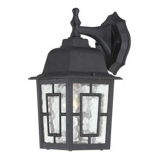 12" - 1 Light - 100W Max Textured Black Finish Clear Seed Glass Nuvo Lighting