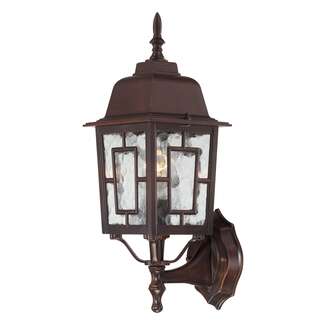 17" - 1 Light - 100W Max Rustic Bronze Finish Clear Seed Glass Nuvo Lighting