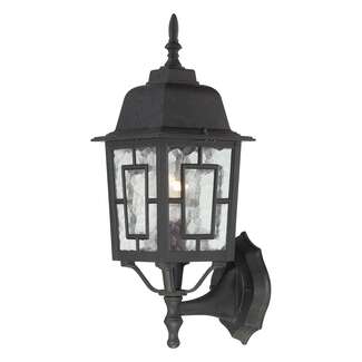 17" - 1 Light - 100W Max Textured Black Finish Clear Seed Glass Nuvo Lighting