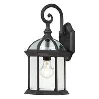 16" - 1 Light - 100W Max Textured Black Finish Clear Beveled Glass Nuvo Lighting
