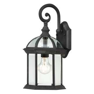 16" - 1 Light - 100W Max Textured Black Finish Clear Beveled Glass Nuvo Lighting
