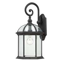 19" - 1 Light - 100W Max Textured Black Finish Clear Beveled Glass Nuvo Lighting