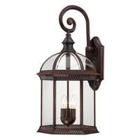 26" - 3 Light - 60W Max Rustic Bronze Finish Clear Beveled Glass Nuvo Lighting
