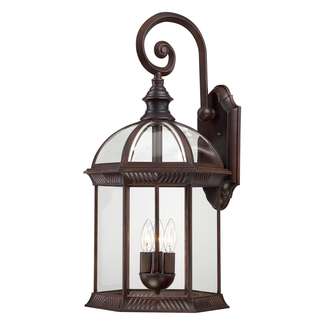 26" - 3 Light - 60W Max Rustic Bronze Finish Clear Beveled Glass Nuvo Lighting