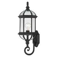 22" - 1 Light - 100W Max Textured Black Finish Clear Beveled Glass Nuvo Lighting