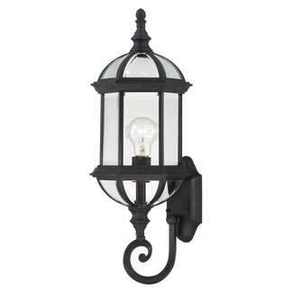 22" - 1 Light - 100W Max Textured Black Finish Clear Beveled Glass Nuvo Lighting