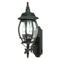 23" - 3 Light - 60W Max Textured Black Finish Clear Beveled Glass Nuvo Lighting