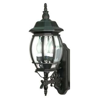 23" - 3 Light - 60W Max Textured Black Finish Clear Beveled Glass Nuvo Lighting