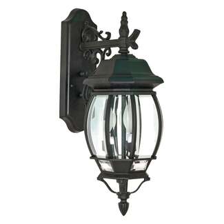 23" - 3 Light - 60W Max Textured Black Finish Clear Beveled Glass Nuvo Lighting