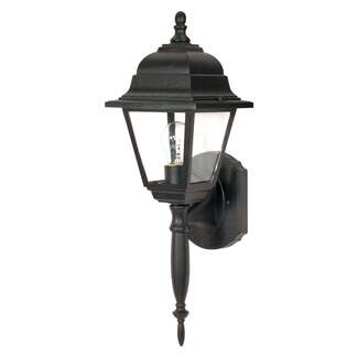 15" - 1 Light - 60W Max Textured Black Finish Clear Seed Glass Nuvo Lighting