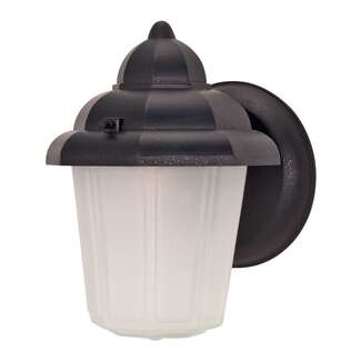 9" - 1 Light - 60W Max Textured Black Finish Satin Frosted Glass Nuvo Lighting