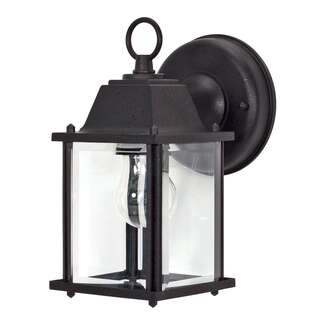 9" - 1 Light - 60W Max Textured Black Finish Clear Beveled Glass Nuvo Lighting