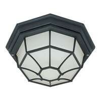 12" - 1 Light - 60W Max Textured Black Finish Frosted Glass Nuvo Lighting