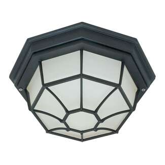 12" - 1 Light - 60W Max Textured Black Finish Frosted Glass Nuvo Lighting