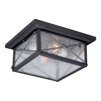 11" - 2 Light - 60W Max Textured Black Finish Clear Seed Glass Nuvo Lighting