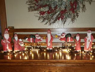 Product in use on counter top in santa scene
