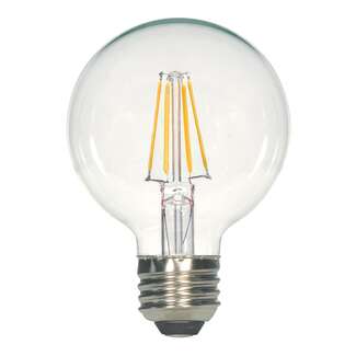 4.5 Watt - Medium Base 5000K - G25 Filament LED 80 CRI - Dimmable Satco Lighting