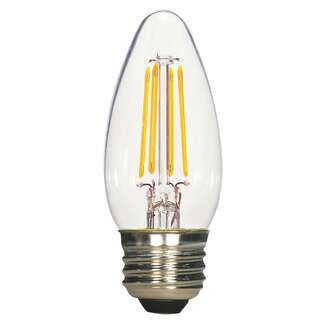4.5 Watt - Medium Base 5000K - B11 Filament LED 84 CRI - Clear - Dimmable Satco Lighting