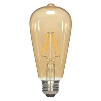 4.5 Watt - Medium Base 2000K - ST19 Filament LED 80 CRI - Dimmable Transparent Amber Satco Lighting