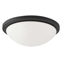 13" - LED - 3000K 18 Watt - 1,530 Lumens Black Finish Satin White Glass Nuvo Lighting
