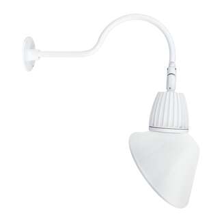 13 Watt - 599 Lumens 4000K - LED - 100-277V 15" Angled Cone Shade White - Flood Reflector RAB Lighting