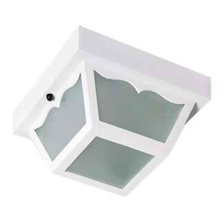 8" - 1 Light - 60W Max White Finish Textured Frosted Glass Nuvo Lighting