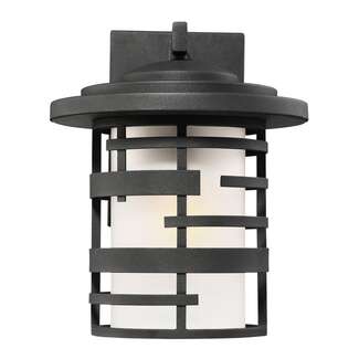 12" - 1 Light - 100W Max Textured Black Finish Etched Glass Nuvo Lighting