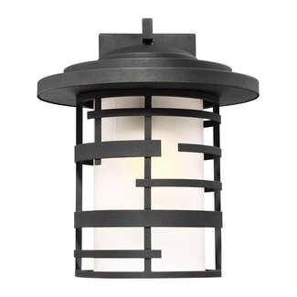 14" - 1 Light - 100W Max Textured Black Finish Etched Glass Nuvo Lighting