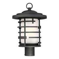 17" - 1 Light - 100W Max Textured Black Finish Etched Glass Nuvo Lighting